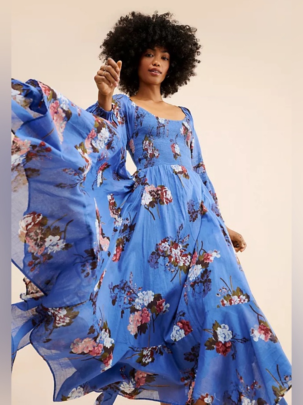 Free People Morning Glory Maxi Blue Floral Dress